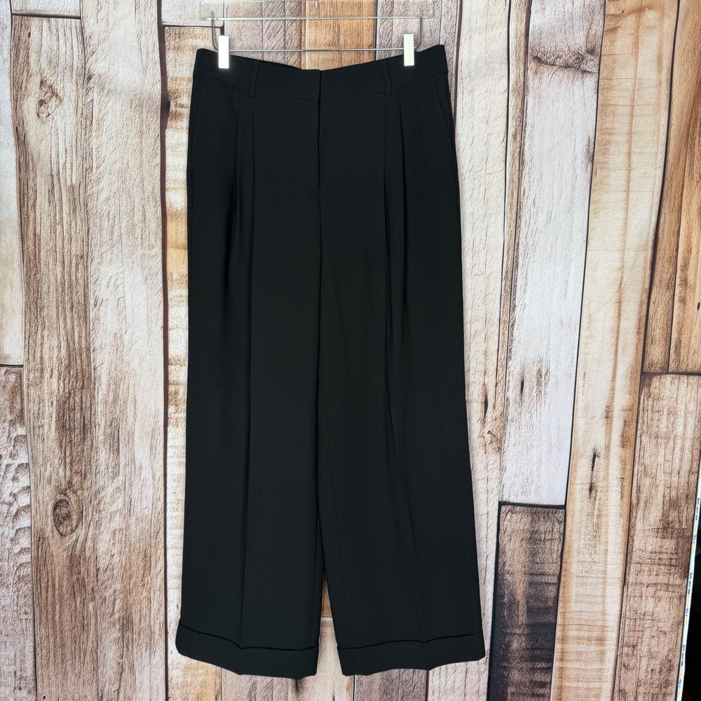 J.Crew Essential Wide Leg Pants Black Tailored‎ Office Workwear Size 12 NWT